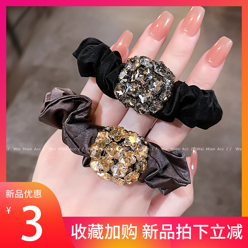 网红轻奢镶钻发圈不伤发