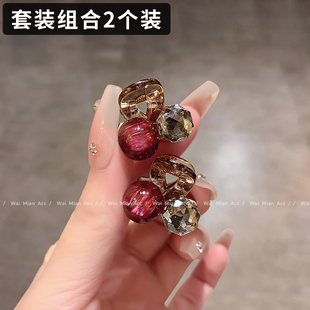 网红迷你小抓夹女高级感侧耳边夹珍珠公主头碎发夹刘海小夹子新款