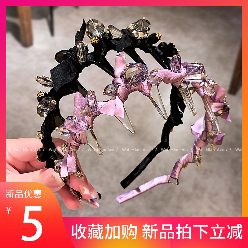 轻奢水晶齿梳防滑高颅顶发箍