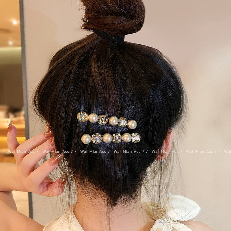 发夹合金气质百搭珍珠
