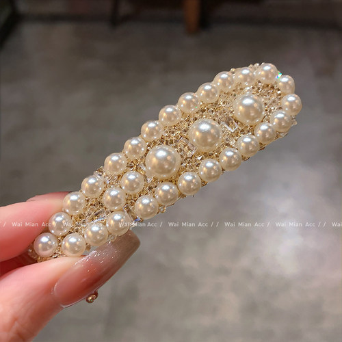 发夹合金气质百搭珍珠