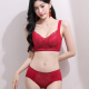 酒红色调整型内衣女小胸聚拢无钢圈文胸收副乳上托防下垂奶罩套装