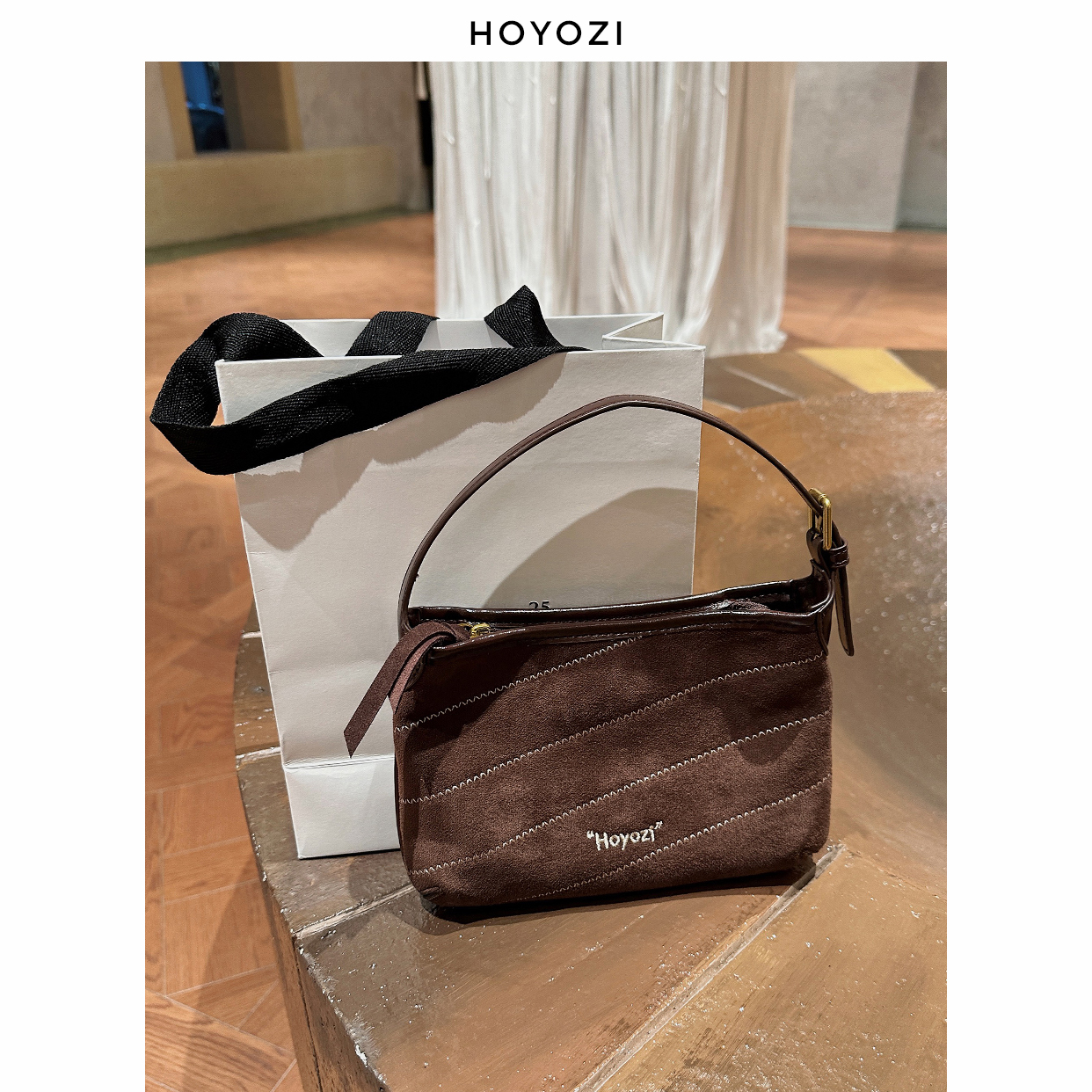 【小优家包包】HOYOZI原创 刺绣手机小包包女款单肩斜挎手拎新款