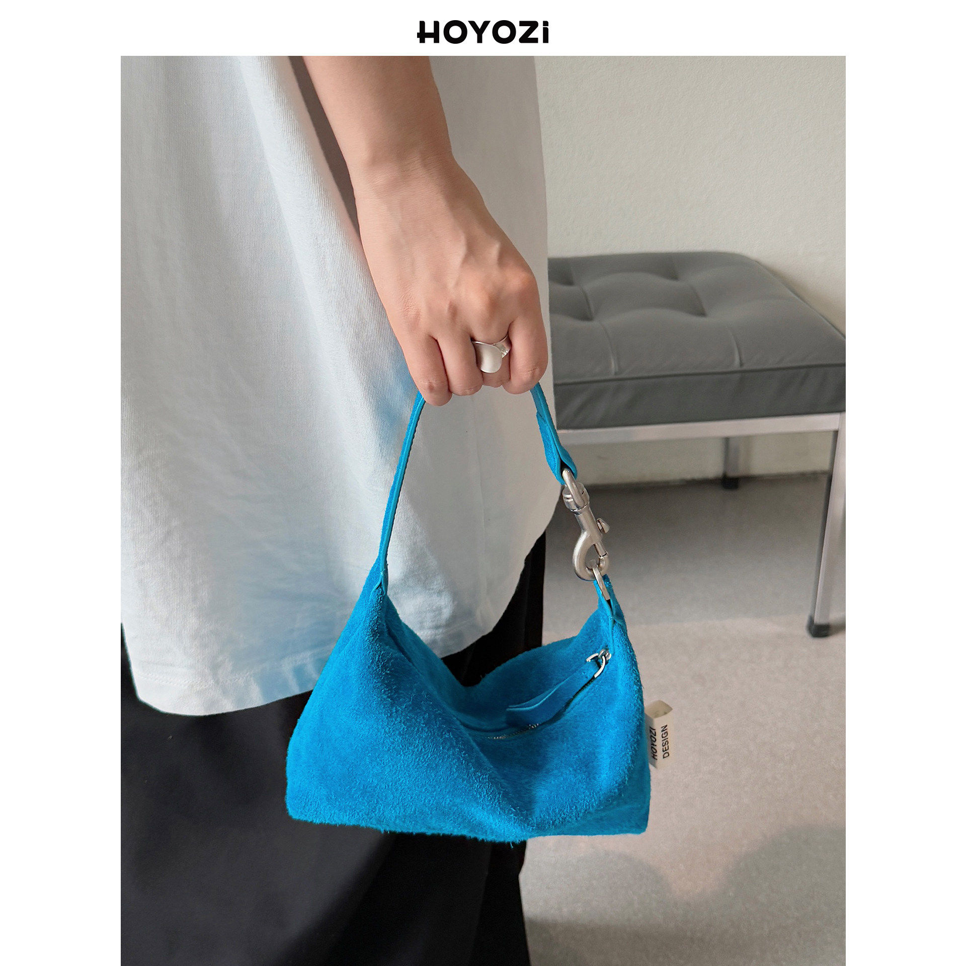 【小优家包包】HOYOZI真皮腋下斜挎包女包手机手拎单肩小众设计