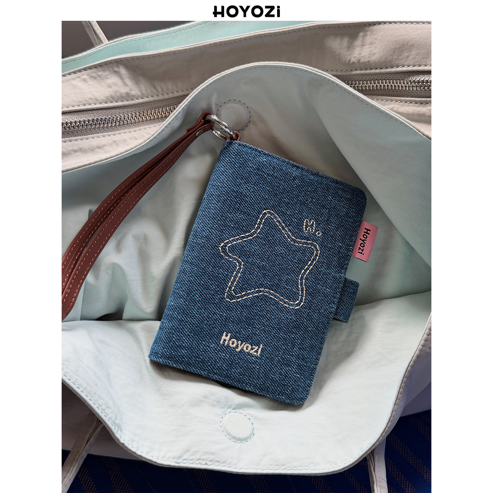 HOYOZI 2026新品 星星护照包 牛仔布钱包卡包手拎【小优家包包】