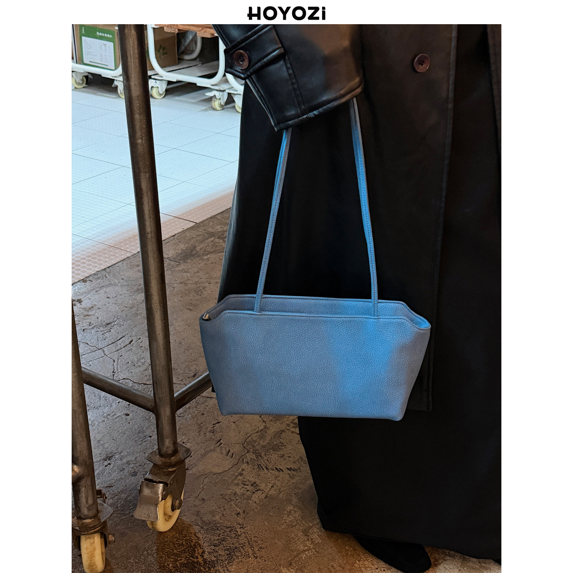 HOYOZI 新品2026 夏日蓝色托特包女单肩腋下包【小优家包包】
