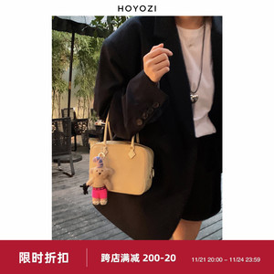 【小优家包包】HOYOZI秋冬高定真皮女包 小鸡黄单肩托特包手提包