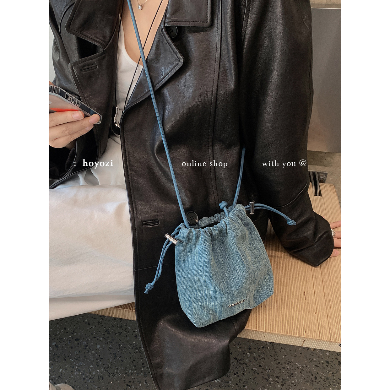 【小优家包包】HOYOZI迷你牛仔帆布手机包包女2025新款斜挎小包包