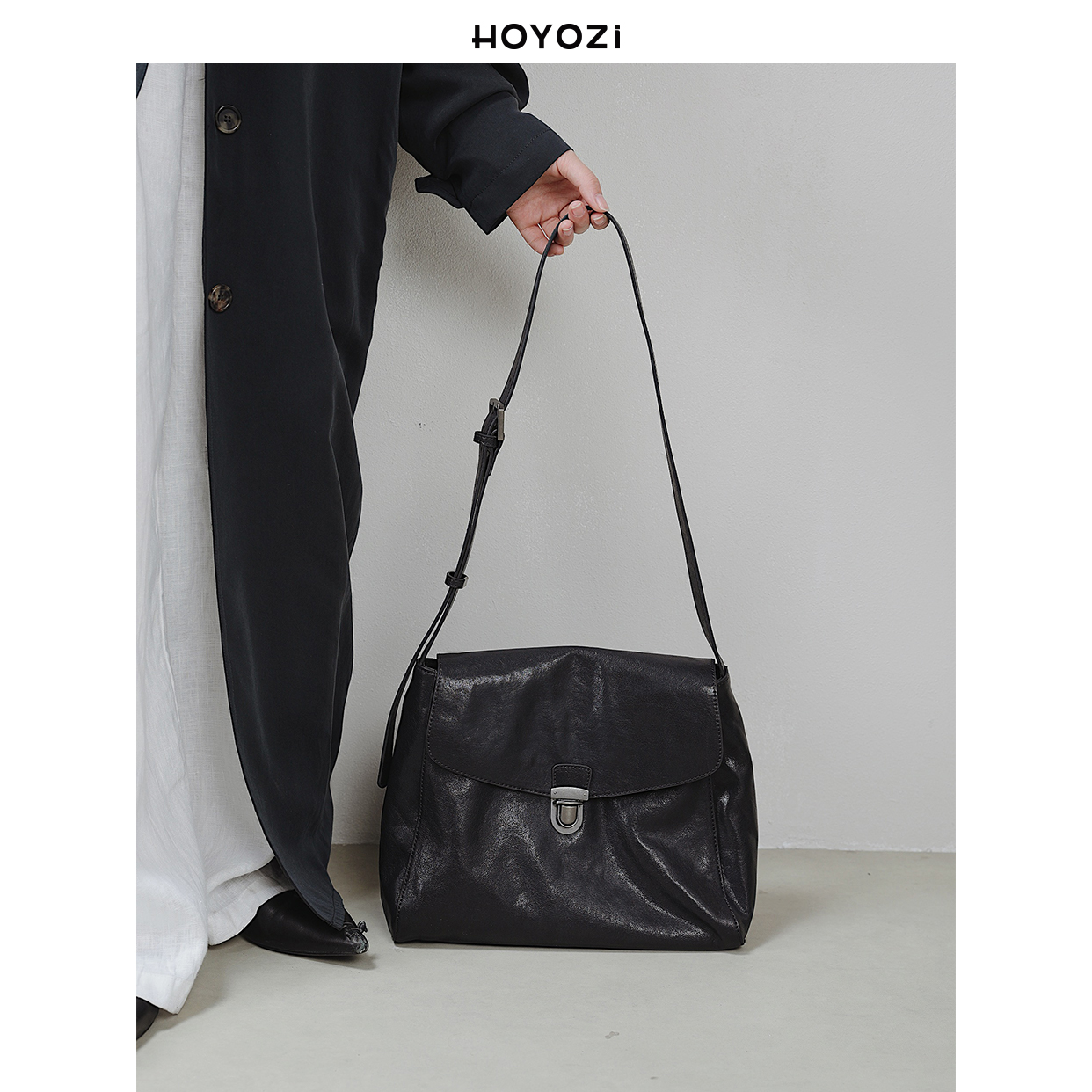 【小优家包包】HOYOZI头层牛皮腋下包大容量包包日常通勤百搭大号
