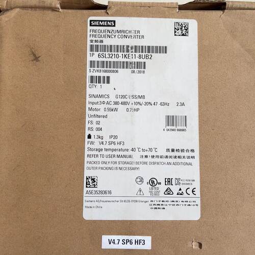 6SL3210-1KE11-8UB2 变频器 0.55kW G120C工控配件议价维修