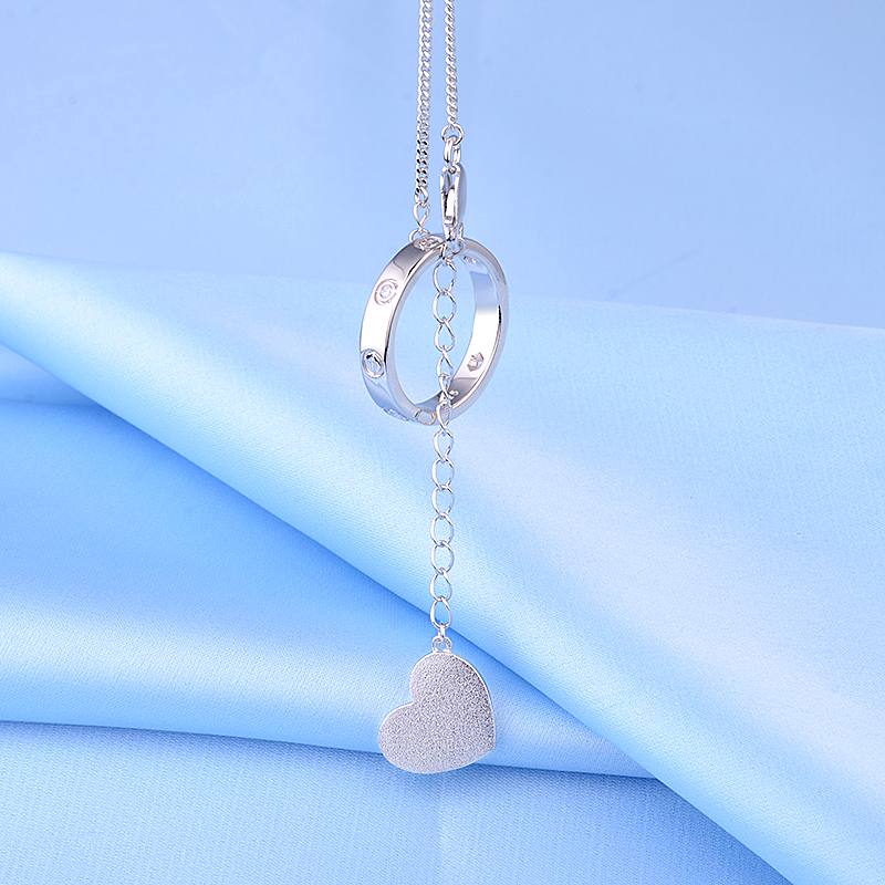 娄艺潇戒指纯银心形吊坠雍雅同款