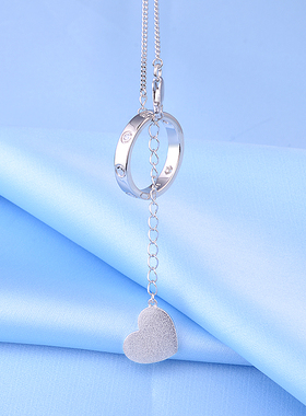 娄艺潇戒指纯银心形吊坠雍雅同款