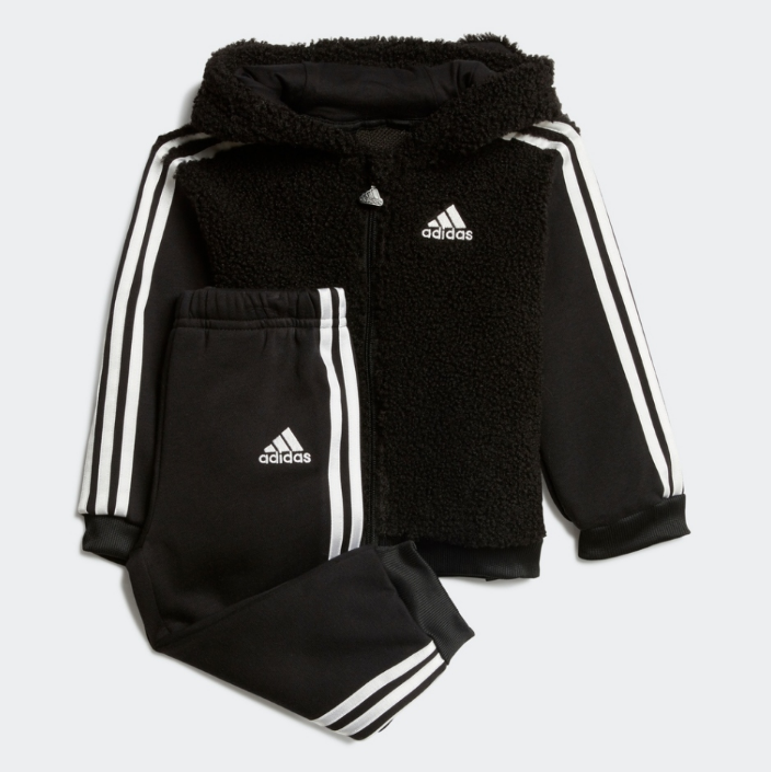 adidas阿迪达斯男女婴童保暖加厚仿羊羔绒运动套装GD3918