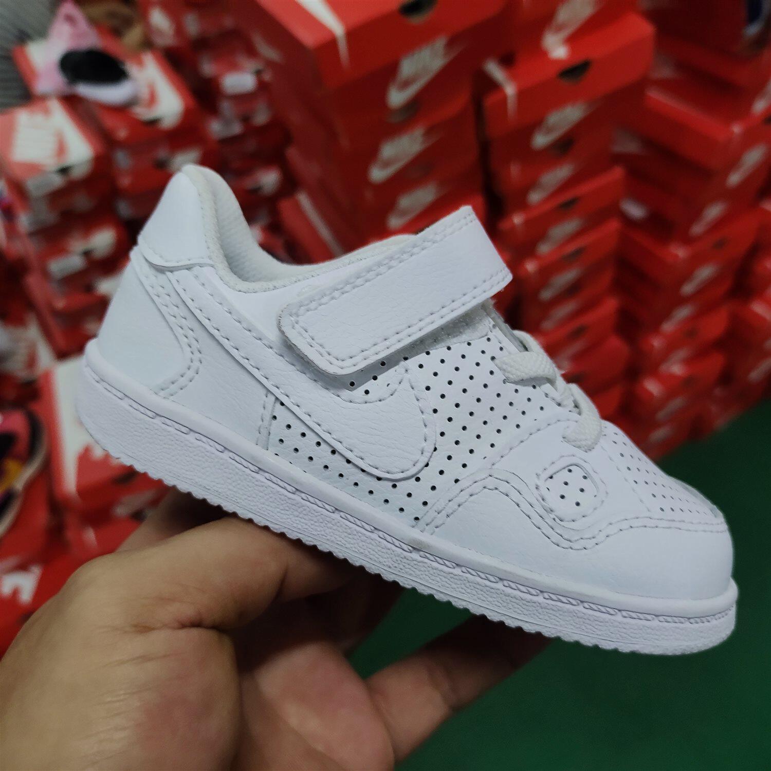 nike耐克魔术贴一脚蹬小白鞋童鞋 春秋运动休闲鞋 615150-109
