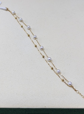 5-6mm天然淡水珍珠满天星18k金珍珠项链日常简约百搭清新风格