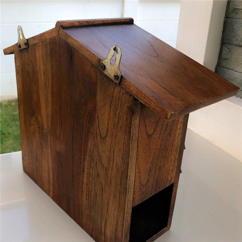 태국 빌라 단단한 나무 편지 상자 의견 보고서 상자 목가적 인 야외 벽걸이 형 방수 복고풍 기부 상자