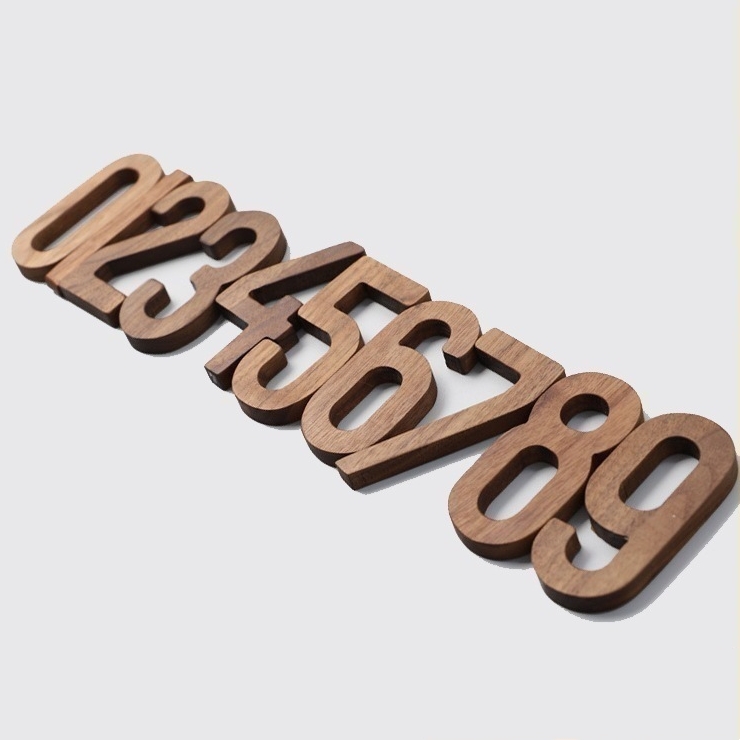 北美黑胡桃实木数字门牌号北欧风酒店民宿房间号墙饰摆件墙壁装饰