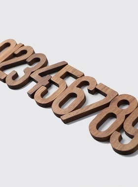 北美黑胡桃实木数字门牌号北欧风酒店民宿房间号墙饰摆件墙壁装饰