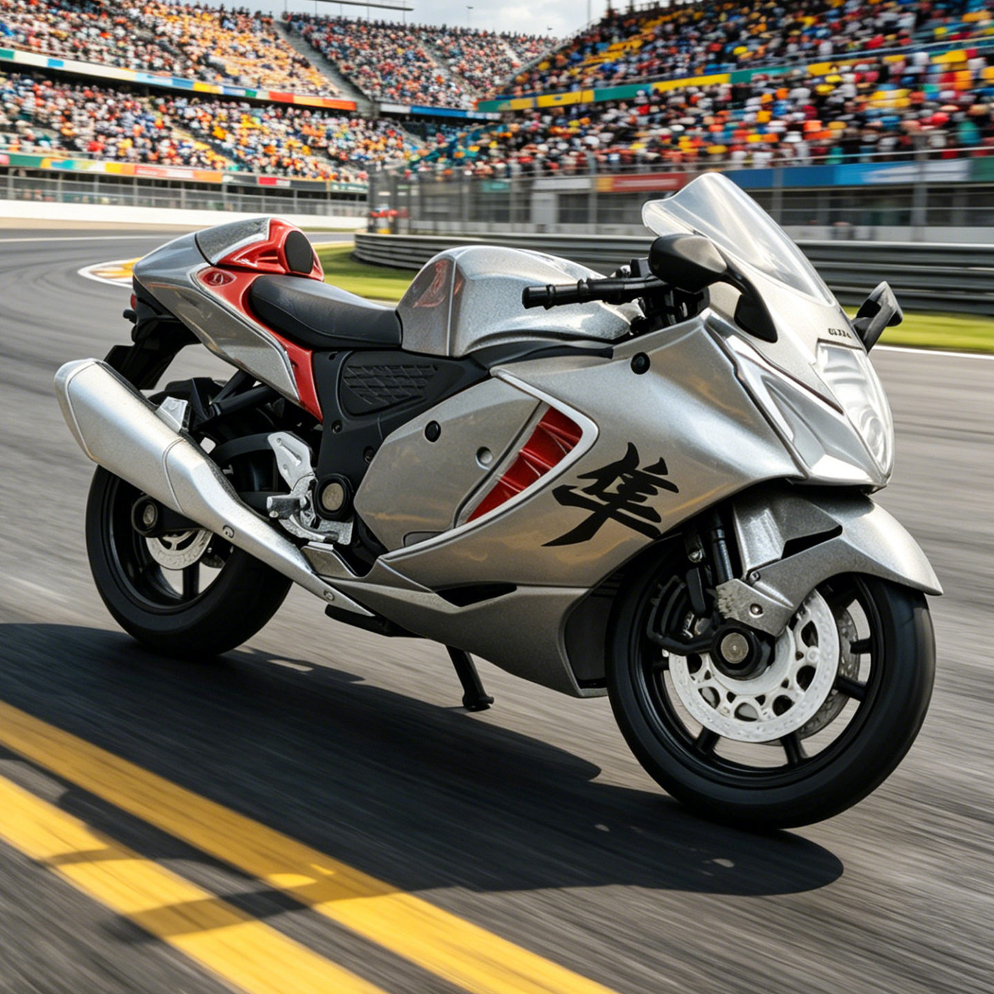 彩珀1/18铃木隼合金摩托车模型街车仿真滑行玩具Suzuki GSX1300R