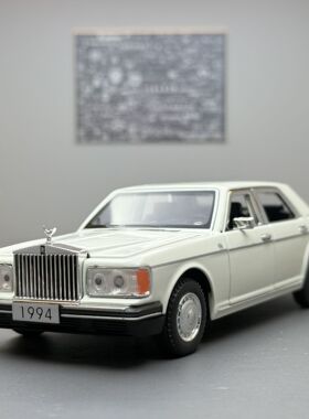 利佳信合金车模1:32劳斯银刺汽车声光回力玩具车音效模型摆件收藏