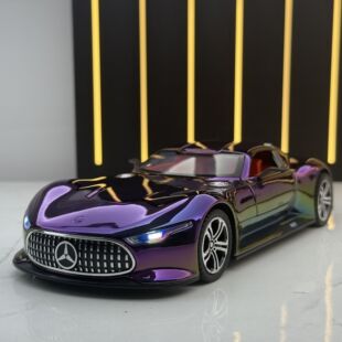 新豪迪合金车模1:24大奔visionGT电镀版跑车声光回力玩具模型摆件