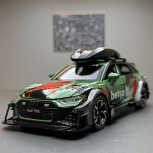 驰美合金车模1比32赛道版rs6跑车声光回力儿童玩具车模型摆件收藏