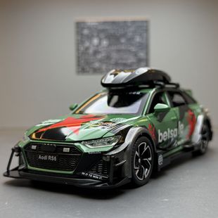 驰美合金车模1比32赛道版rs6跑车声光回力儿童玩具车模型摆件收藏