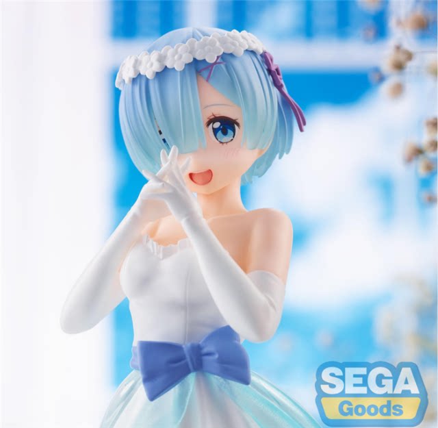现货  sega 从零开始 蕾姆 雷姆婚纱礼服 景品手办摆件