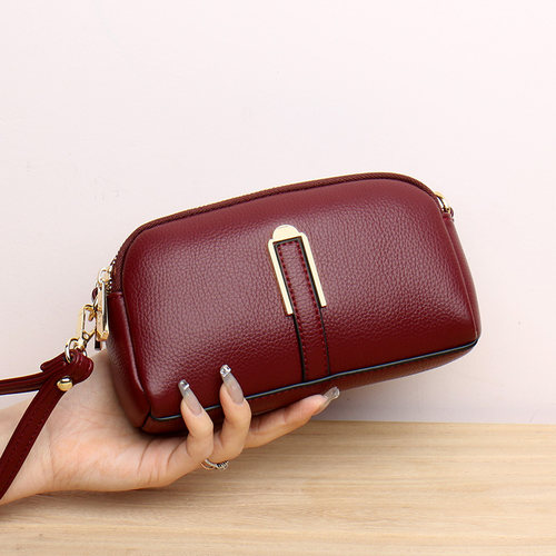 雅格莱诗牛皮手机包软皮