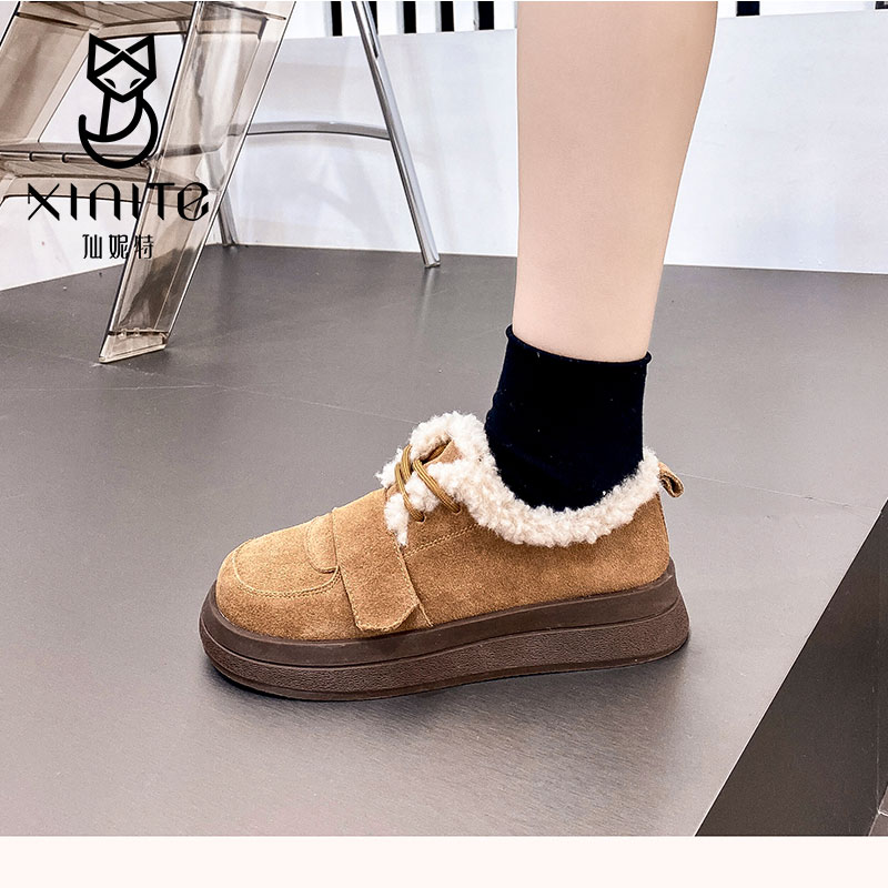 仙妮特冬季保暖勃肯鞋加绒