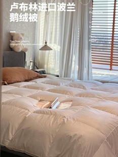 进口波兰绒180支全棉白鹅绒被【赛琳娜】云朵感95%白鹅绒羽绒被芯