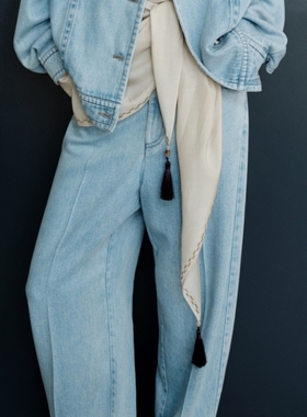 顺丰包邮 UNCODED｜2026春夏新款牛仔蓝色时尚休闲显瘦牛仔长裤