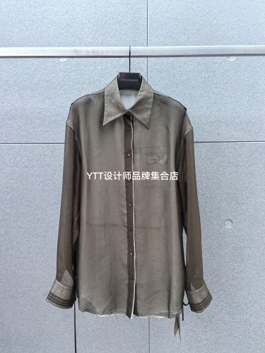 顺丰包邮 UNCODED/2026夏季新款咖色长袖衬衫女宽松休闲百搭上衣