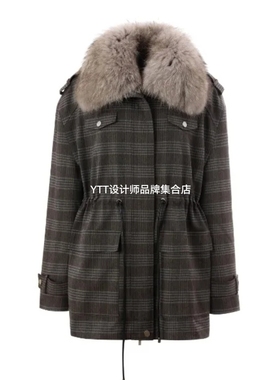 顺丰包邮UNCODED｜2025冬季新款KWWW3W243时尚格纹宽松廓形派克服