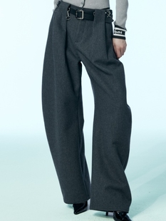 新款 UHOT诱货2025冬季 时尚 休闲显瘦百搭灰色弯刀西装 顺丰 裤 包邮