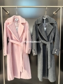 系带羽毛装 顺丰 饰大衣 新款 灰色翻领长款 包邮 LAMERRY朗美睿25冬季