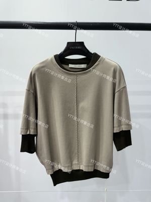 顺丰包邮 UNCODED  2026秋季新款灰色假两件拼接短袖T恤KWLA1T033
