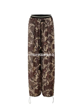 顺丰包邮 UNCODED｜2026春夏新款时尚休闲显瘦印花长裤花色长裤