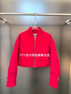 EOEZ鹅绒服2025冬季新款EZY7068 红色短款羽绒服显瘦百搭外套红色