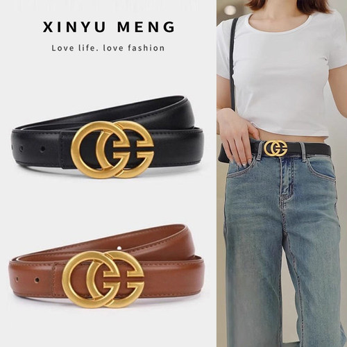 新款女士皮带真皮字母gg休闲时尚百搭腰带潮流牛仔裤腰带女款新款