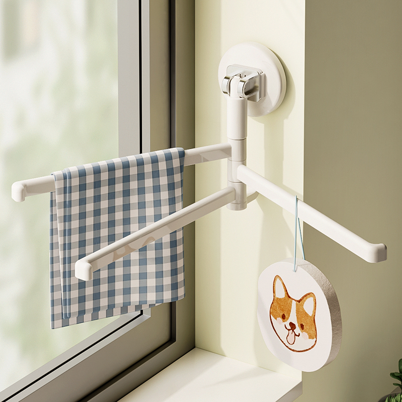 可旋转吸盘厨房抹布架置物架