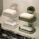 卫生间浴室香皂收纳置物架 肥皂盒免打孔壁挂沥水家用双层轻奢新款