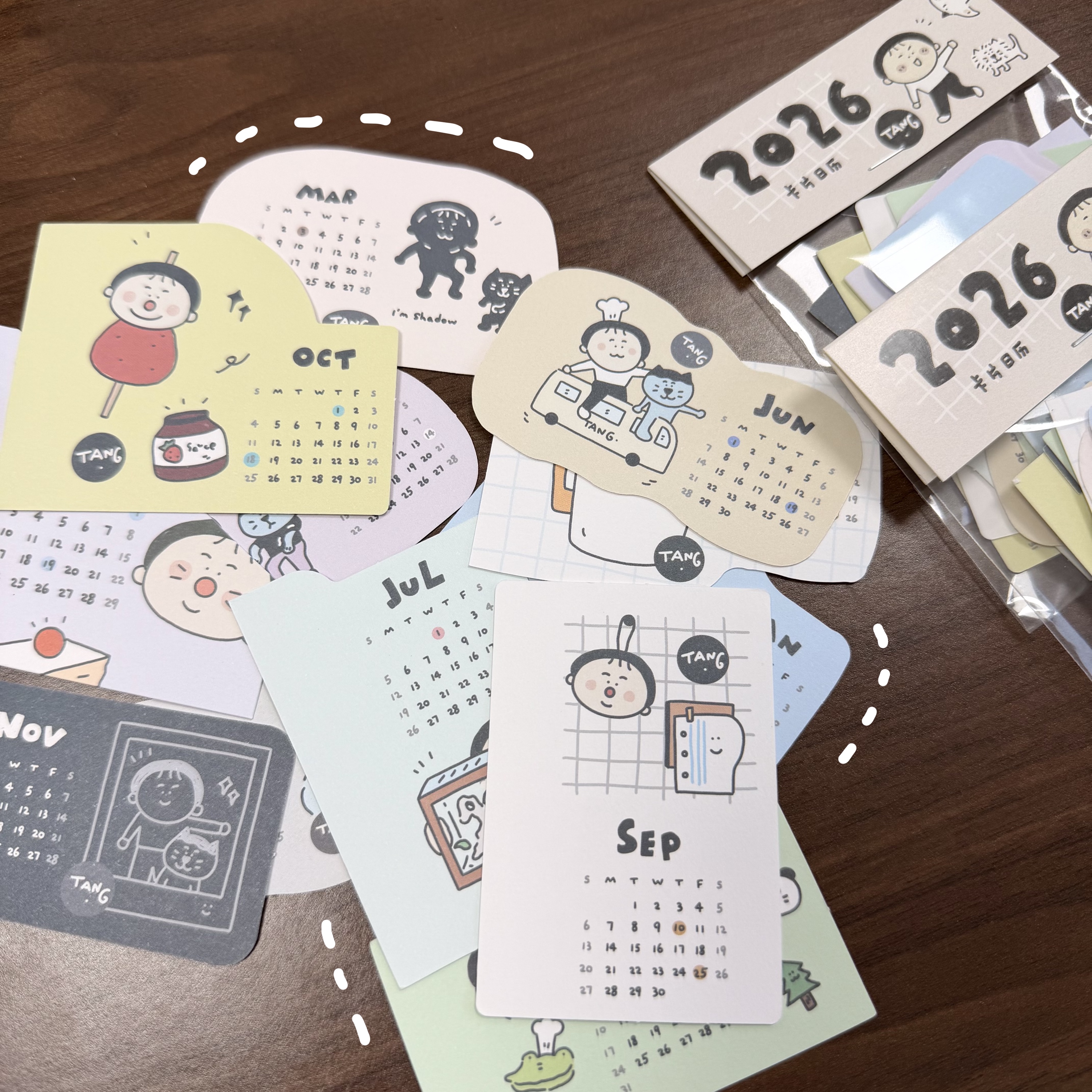 唐小糖2026年卡片日历 活页本日历小卡 可自行打洞