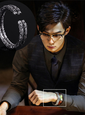 沙海张铭恩张日山张会长同款手镯双龙头会响老九门佛爷二响环复古