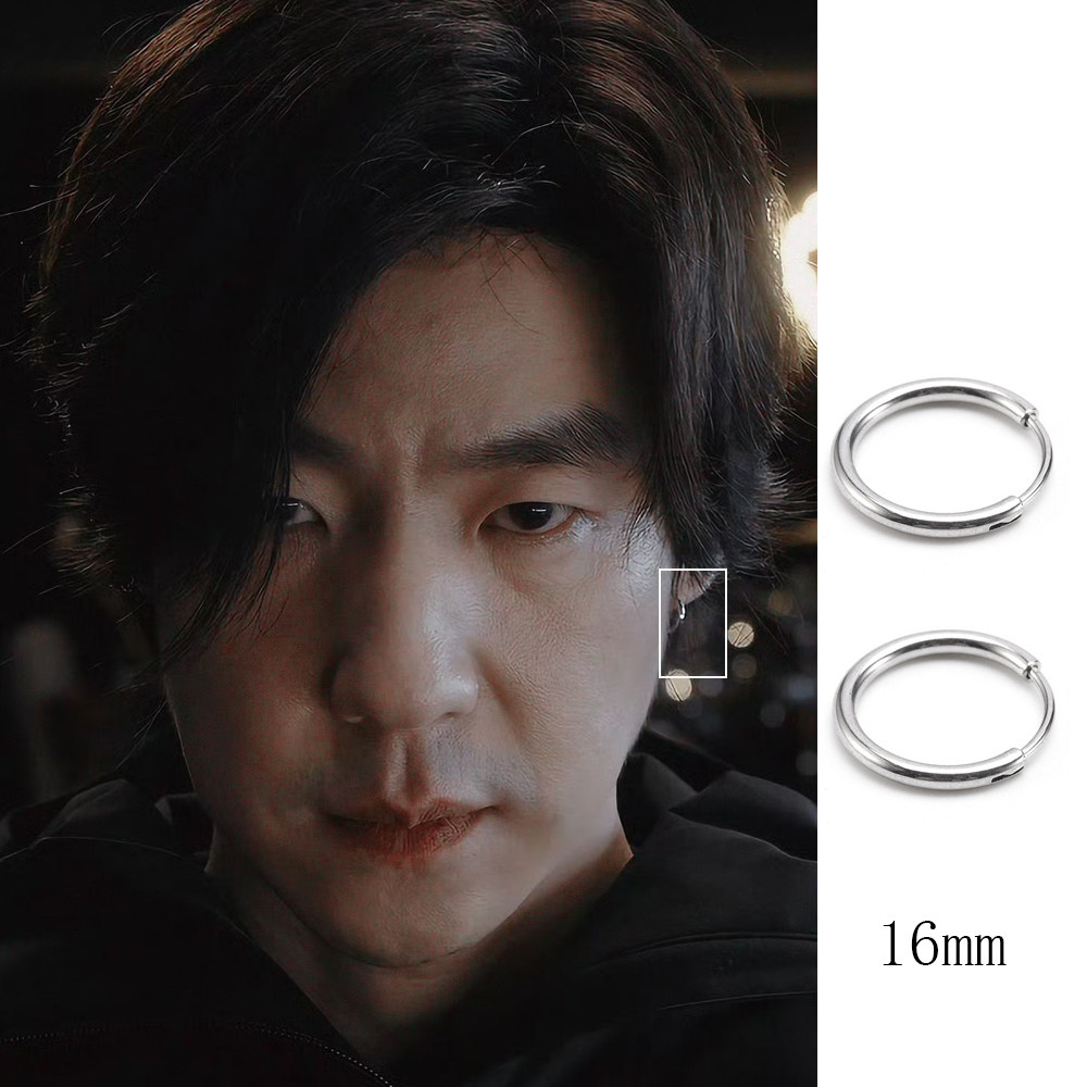 娃娃脸吴晓亮同款耳环纯银痞帅