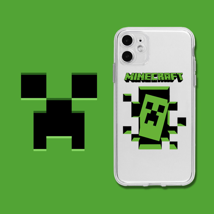 我的世界游戏周边原创安卓透明拼贴创意网红保护套个性软全包手机壳适用苹果17iPhone14Promax12xr16xs78p15