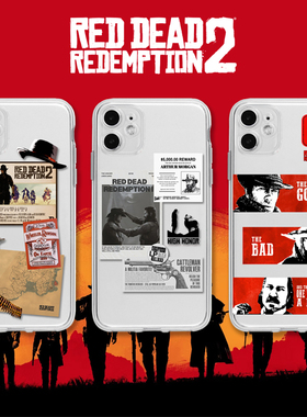 荒野大镖客2大表哥游戏周边原创安卓透明拼贴创意保护套软全包手机壳适用苹果17iPhone14Promax12xr16xs78p15