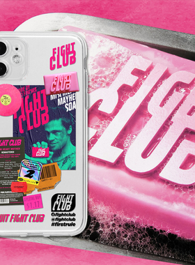 搏击俱乐部布拉德皮特原创意安卓透明拼贴网红个性软壳电影78手机壳适用13苹果12pro16maxr17iphone11xs78p15