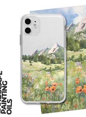 油画文艺术生清新全包原创安卓透明拼贴创意网红个性软壳透明手机壳适用苹果14promax13iphone17xs16xs78p15