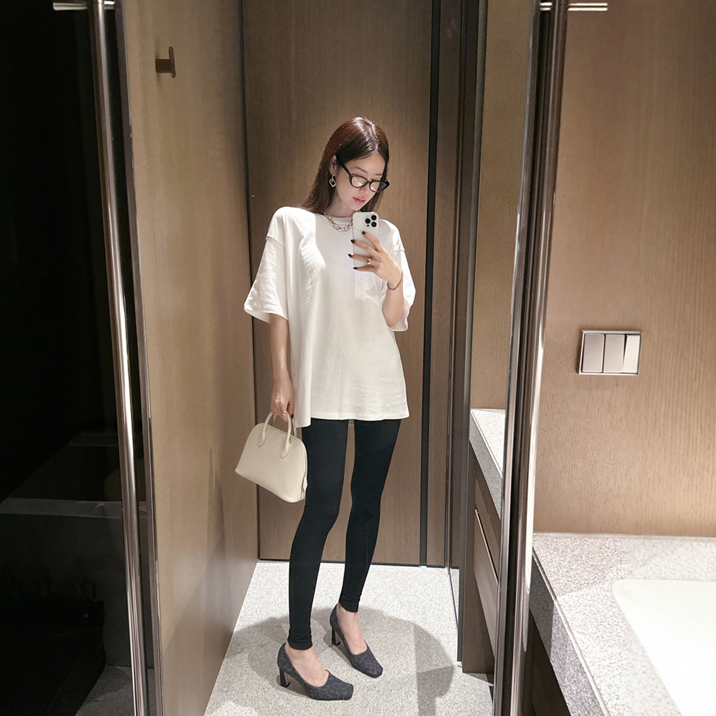 【韩国官网直邮】Partysu韩国代购正品女2025冬季紧身加绒打底裤